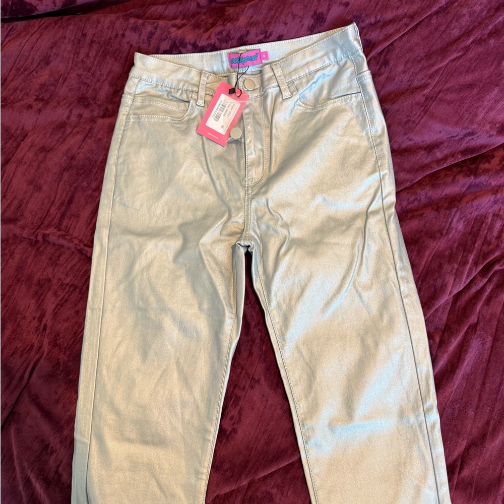Silver Jeans Shiny Metallic Flared Pants